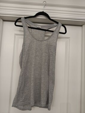 Y2K Vintage PINK Victoria's Secret Light Gray Racerback Tank with Pocket